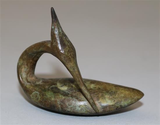 § Guy Taplin (b.1939) Miniature preening grebe, 1998, 2.75in.